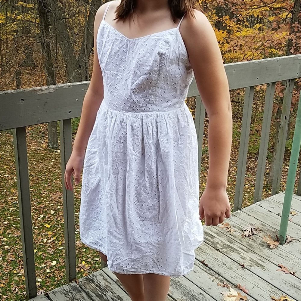 Old Navy white lace mini sun dress